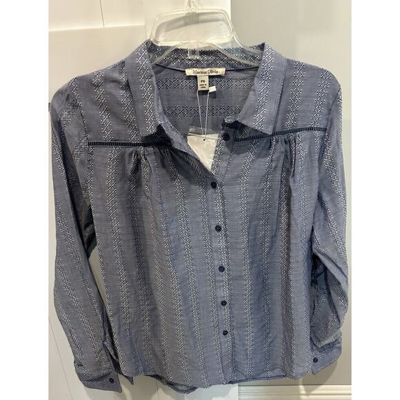 Marissa Olivia Size PS-Collared Button Down Full Length Sleeve Or Roll Tab. NWT - Picture 5 of 9